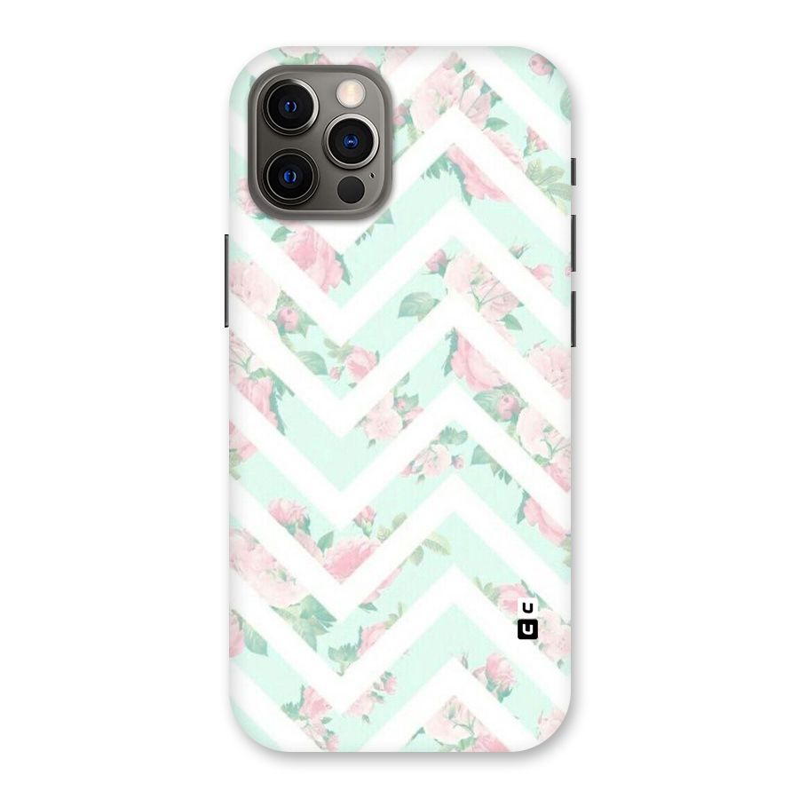 Pastel Floral Zig Zag Back Case for iPhone 12 Pro