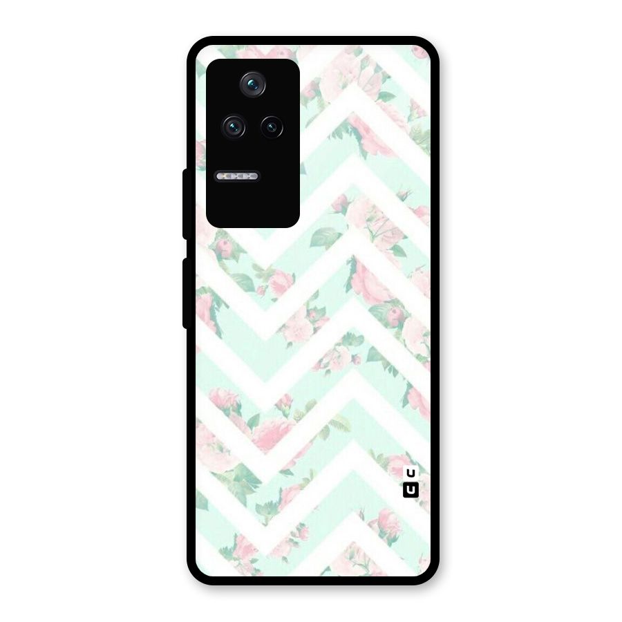Pastel Floral Zig Zag Glass Back Case for Poco F4 5G