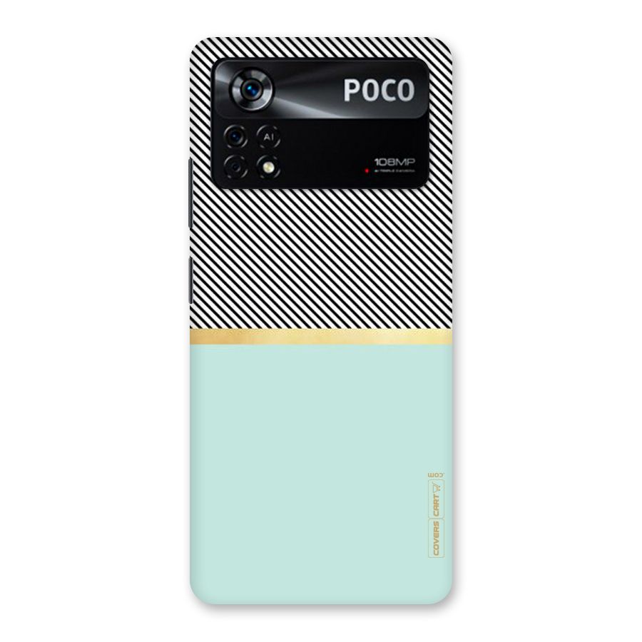 Pastel Green Base Stripes Back Case for Poco X4 Pro 5G