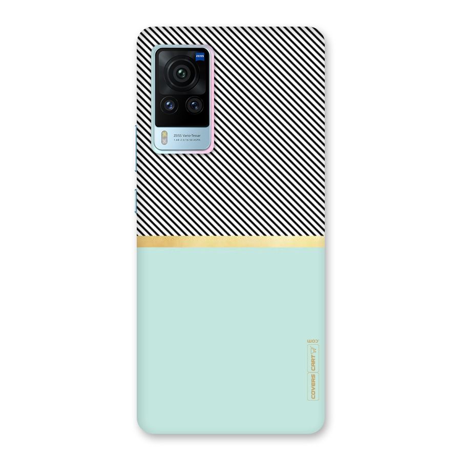 Pastel Green Base Stripes Back Case for Vivo X60 Pro
