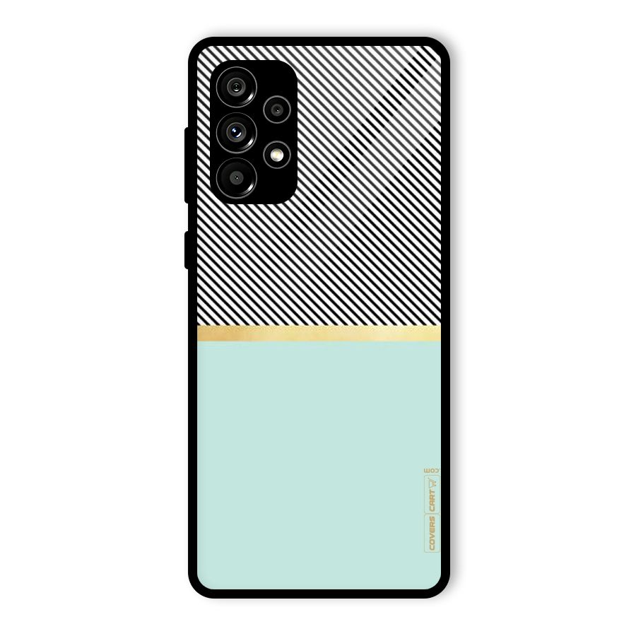 Pastel Green Base Stripes Glass Back Case for Galaxy A73 5G