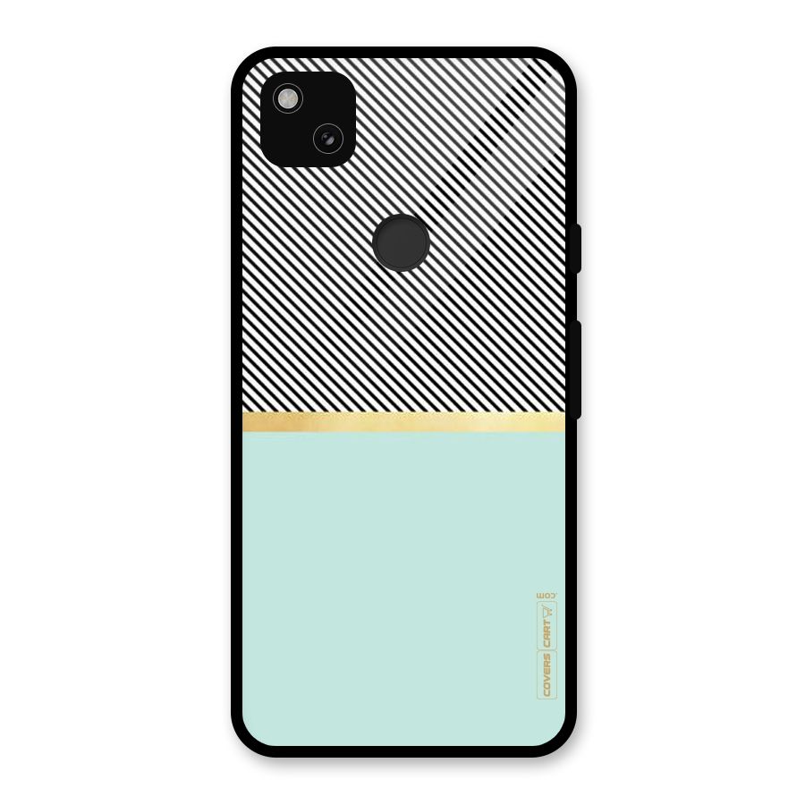 Pastel Green Base Stripes Glass Back Case for Google Pixel 4a