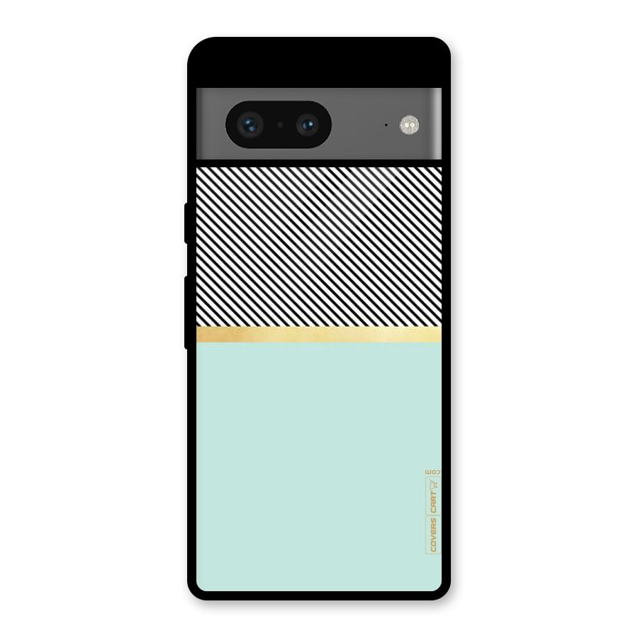 Pastel Green Base Stripes Glass Back Case for Google Pixel 7