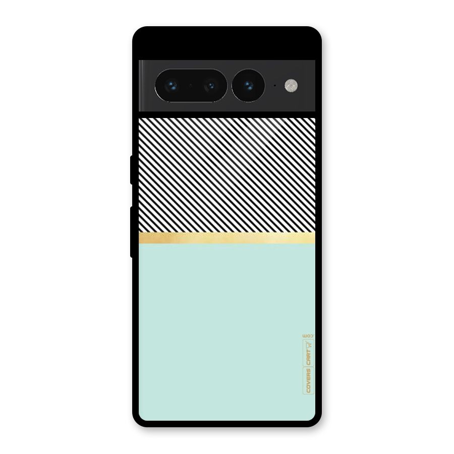 Pastel Green Base Stripes Glass Back Case for Google Pixel 7 Pro