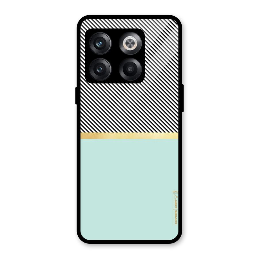 Pastel Green Base Stripes Glass Back Case for OnePlus 10T
