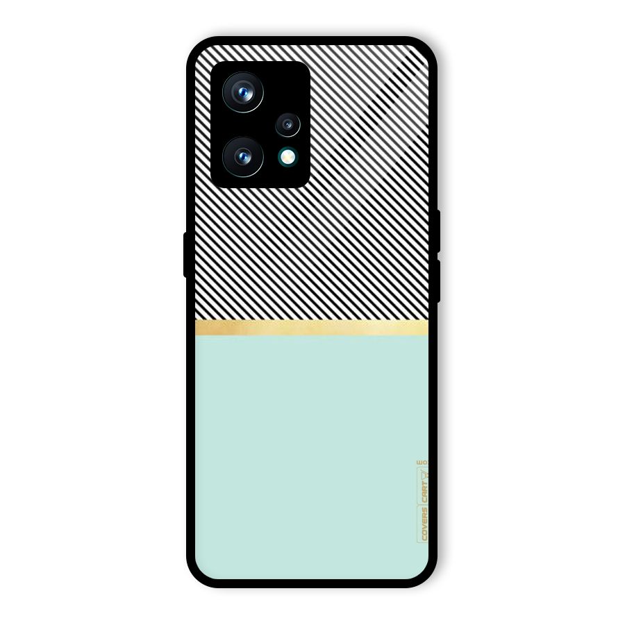 Pastel Green Base Stripes Glass Back Case for Realme 9 Pro Plus 5G