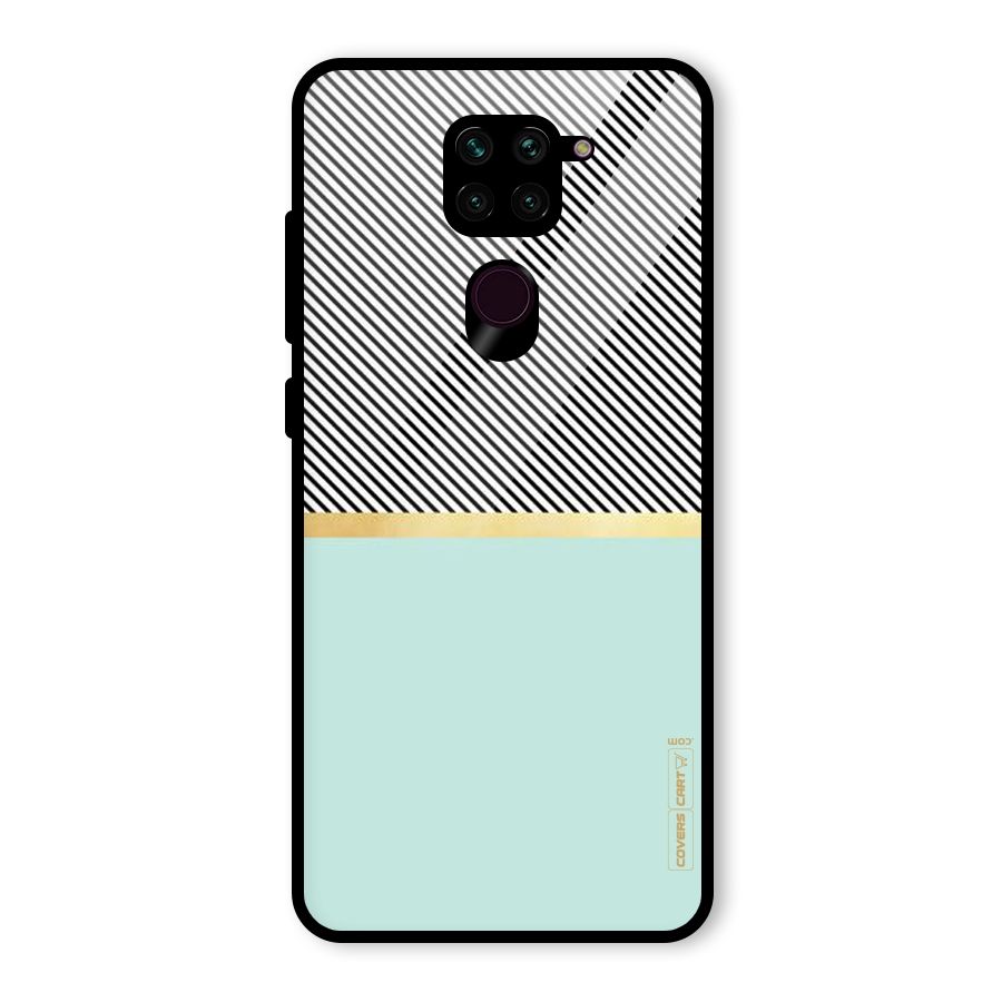 Pastel Green Base Stripes Glass Back Case for Redmi Note 9