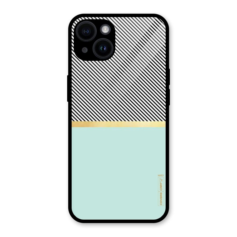 Pastel Green Base Stripes Glass Back Case for iPhone 14