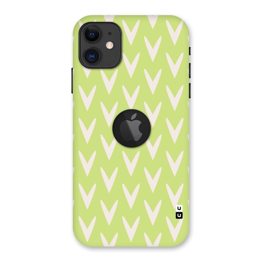 Pastel Green Grass Back Case for iPhone 11 Logo Cut