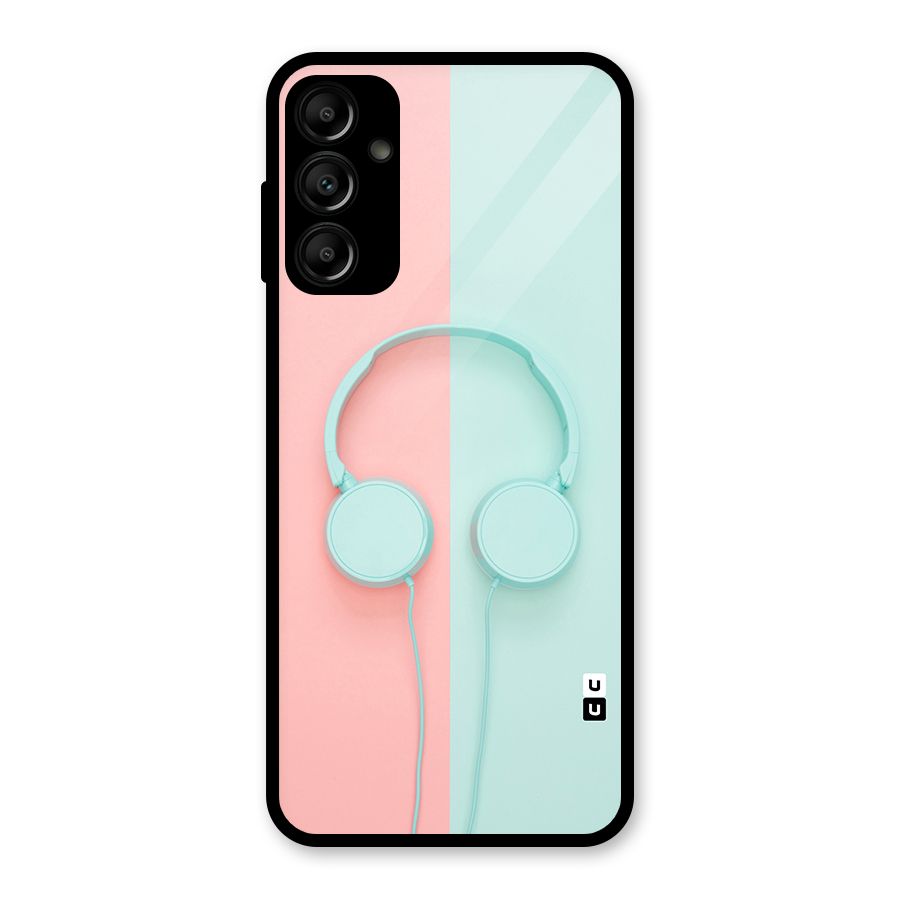 Pastel Headphones Glass Back Case for Galaxy A14 5G