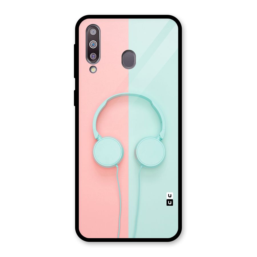Pastel Headphones Glass Back Case for Galaxy M30