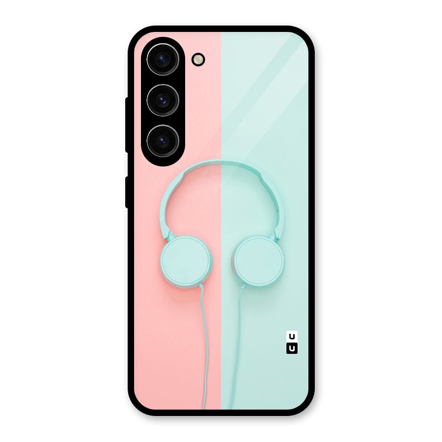 Pastel Headphones Glass Back Case for Galaxy S23