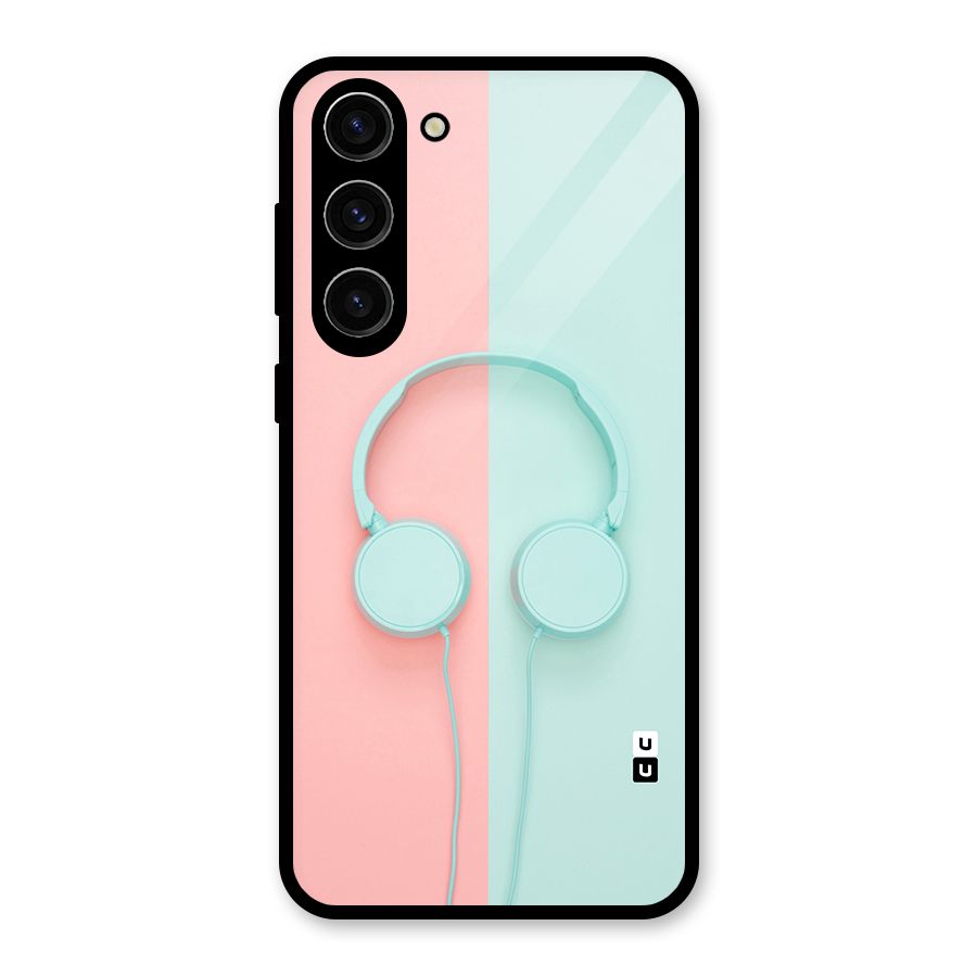 Pastel Headphones Glass Back Case for Galaxy S23 Plus