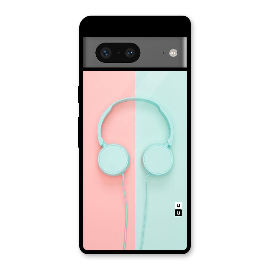 Pastel Headphones Glass Back Case for Google Pixel 7