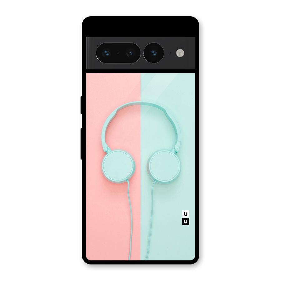 Pastel Headphones Glass Back Case for Google Pixel 7 Pro
