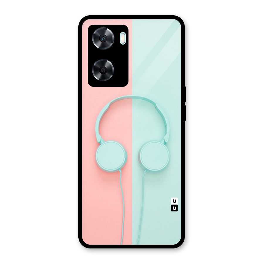 Pastel Headphones Glass Back Case for Oppo A77