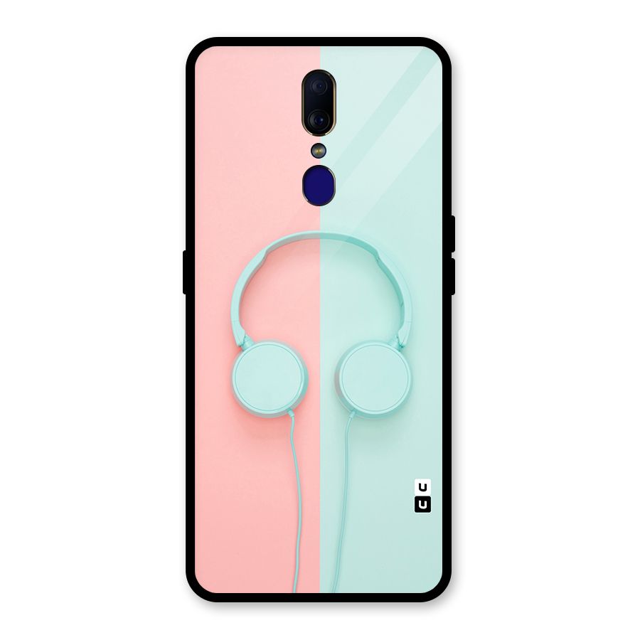 Pastel Headphones Glass Back Case for Oppo F11
