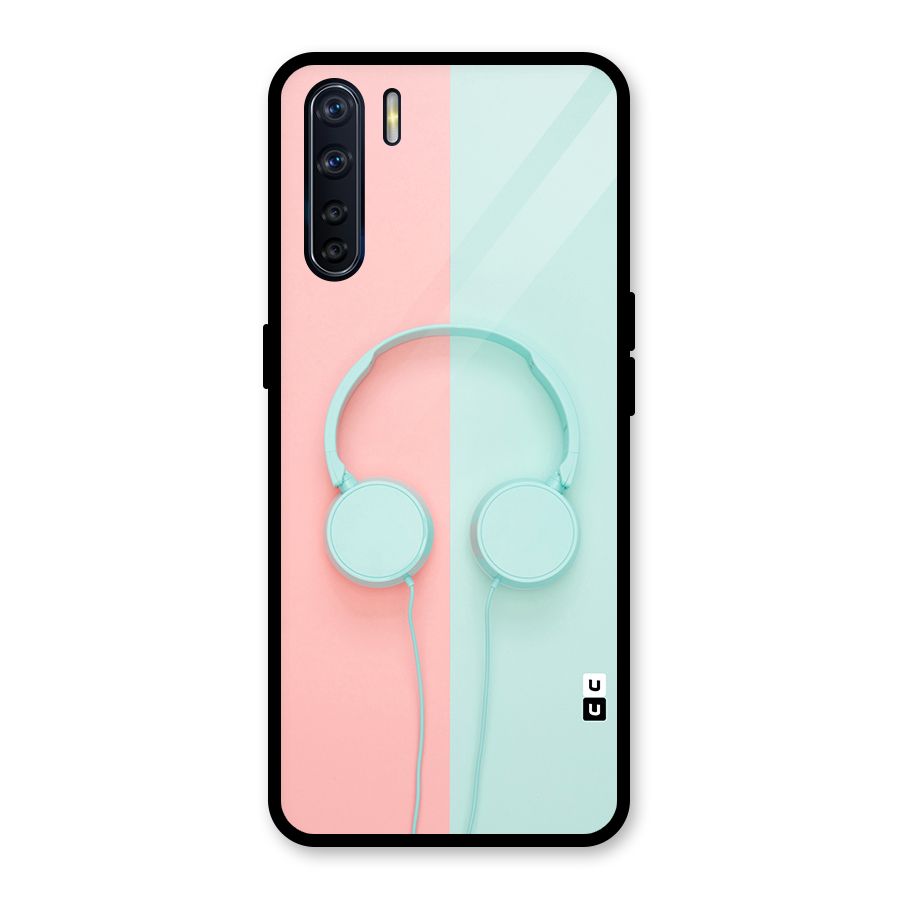 Pastel Headphones Glass Back Case for Oppo F15