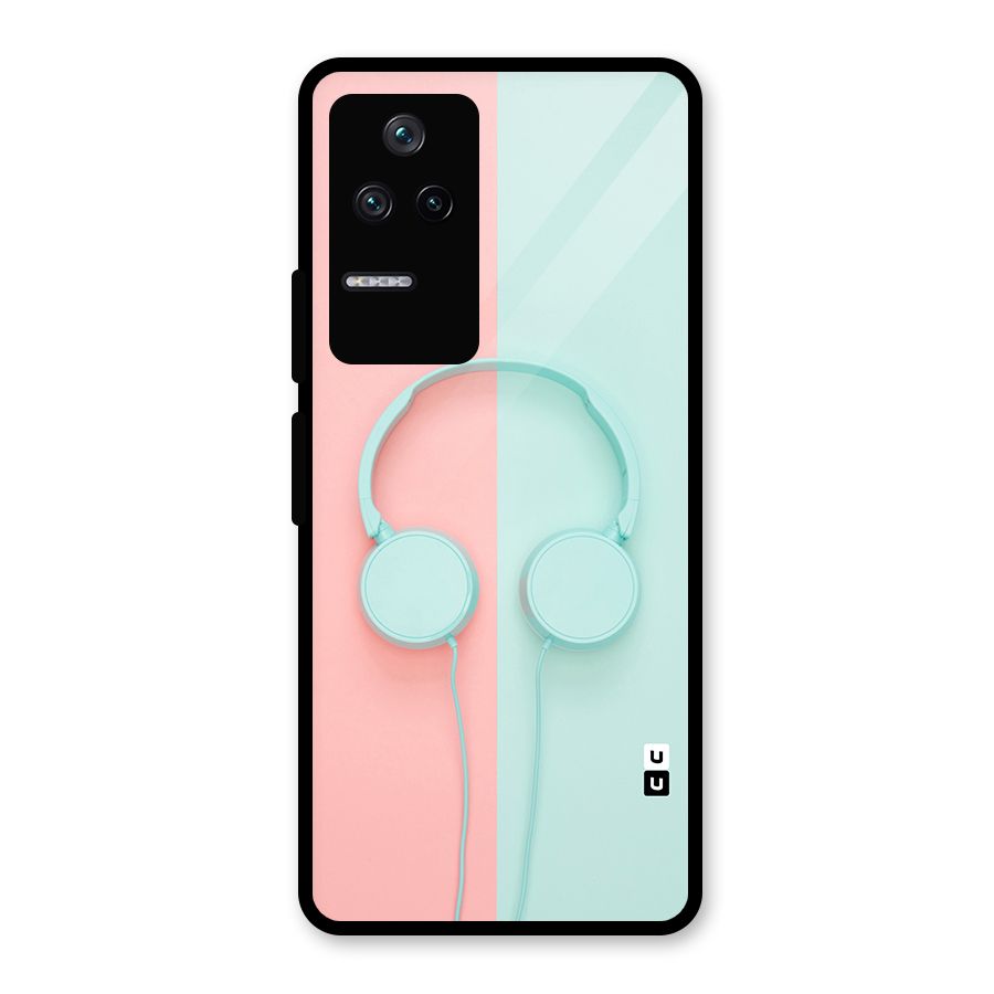 Pastel Headphones Glass Back Case for Poco F4 5G