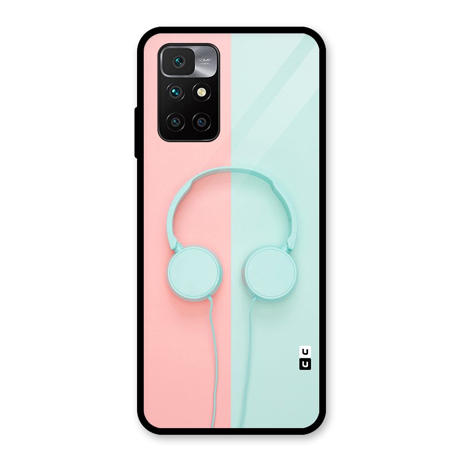 Pastel Headphones Glass Back Case for Redmi 10 Prime