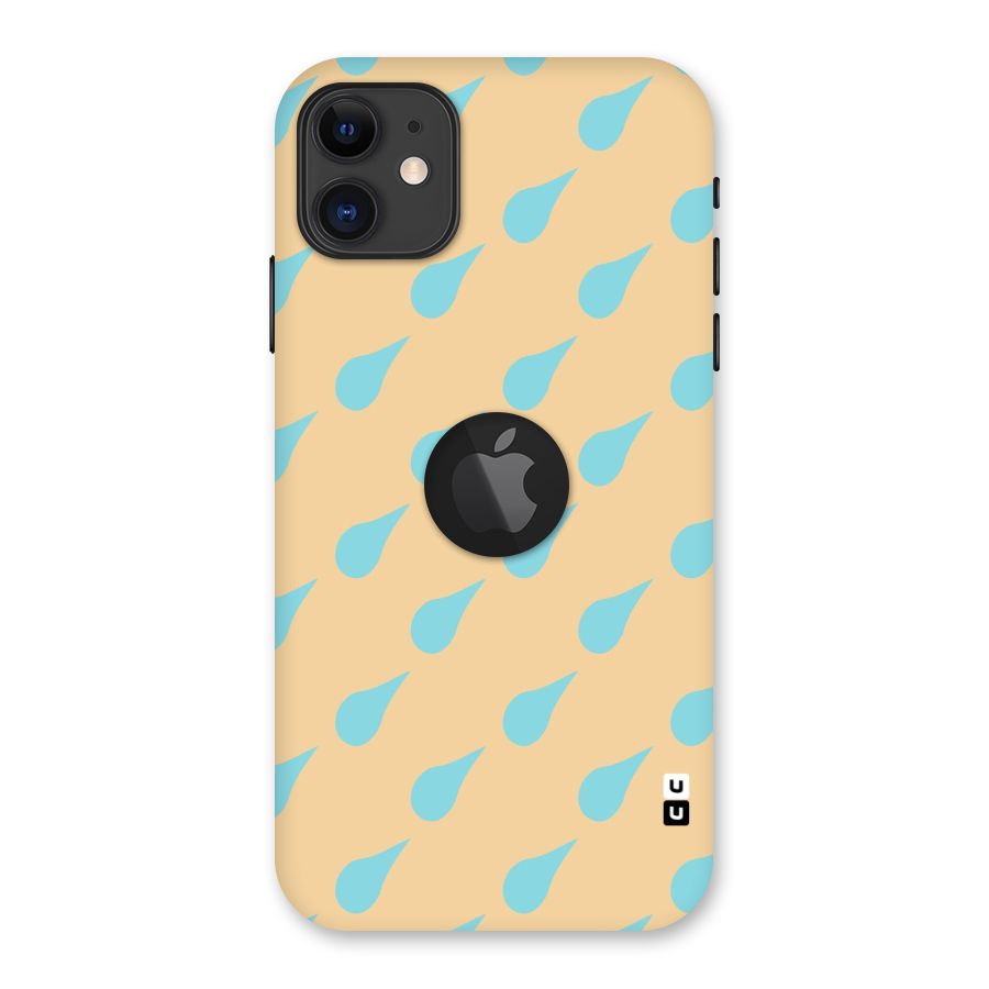 Pastel Orange Drops Back Case for iPhone 11 Logo Cut