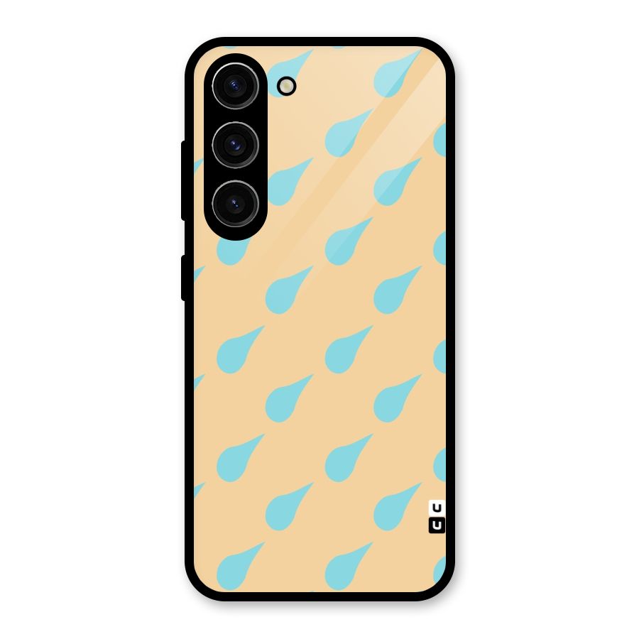 Pastel Orange Drops Glass Back Case for Galaxy S23
