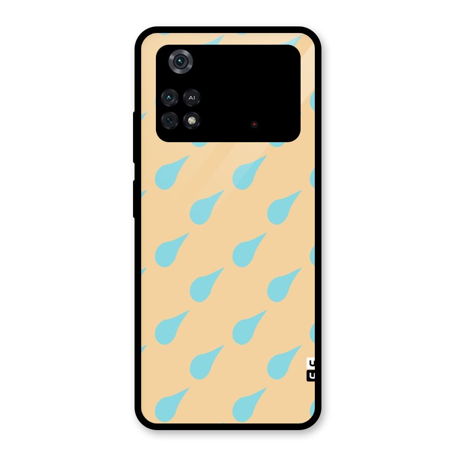 Pastel Orange Drops Glass Back Case for Poco M4 Pro 4G