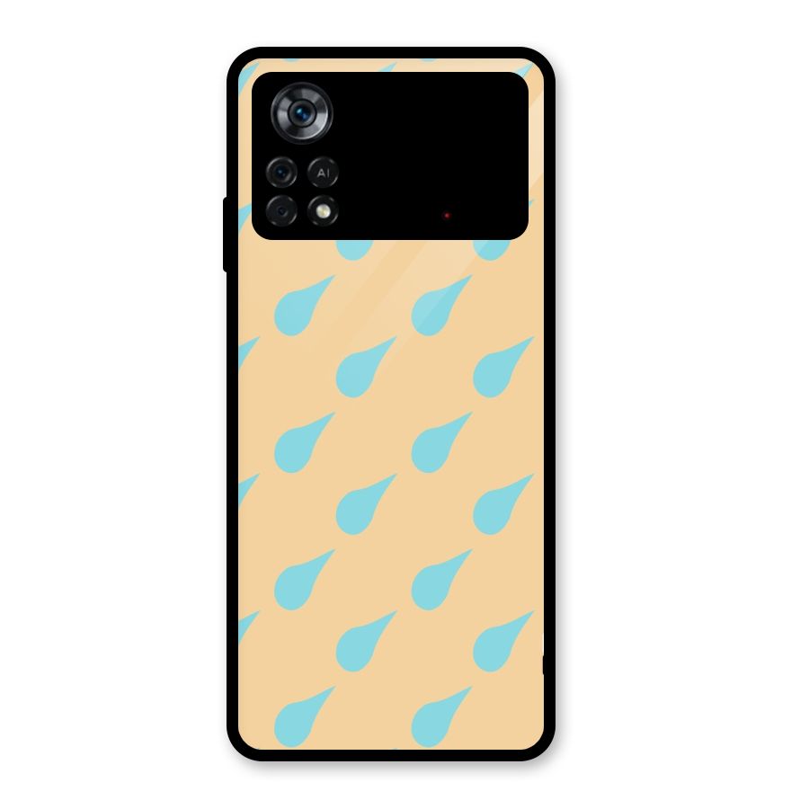 Pastel Orange Drops Glass Back Case for Poco X4 Pro 5G