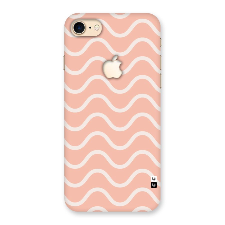 Pastel Peach Waves Back Case for iPhone 7 Apple Cut