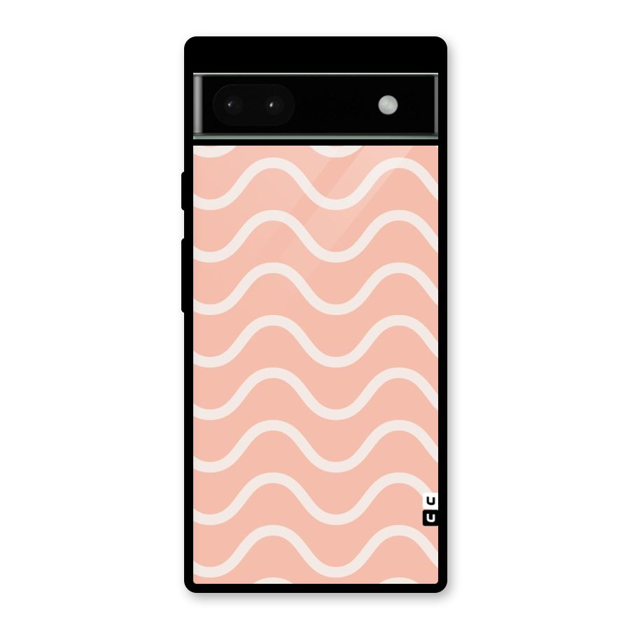 Pastel Peach Waves Glass Back Case for Google Pixel 6a
