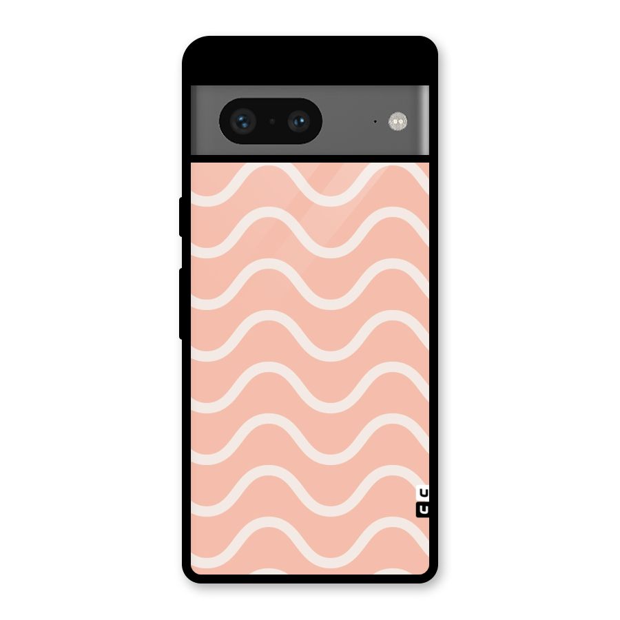 Pastel Peach Waves Glass Back Case for Google Pixel 7