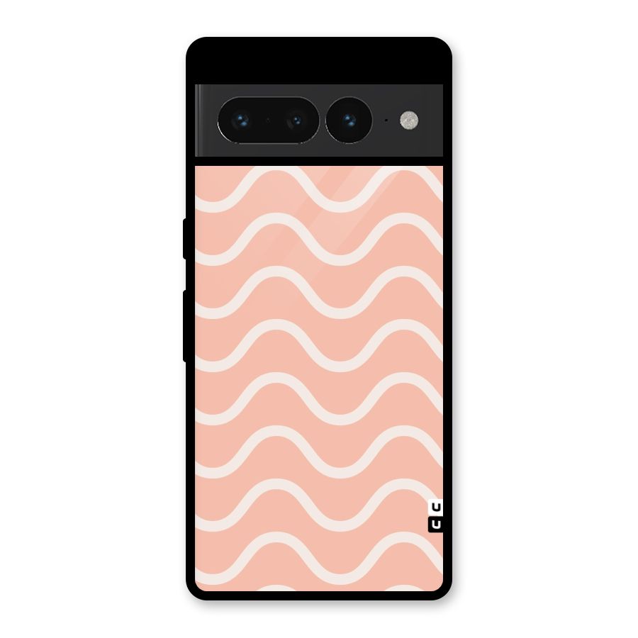 Pastel Peach Waves Glass Back Case for Google Pixel 7 Pro