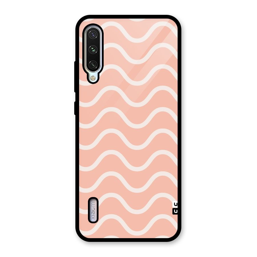 Pastel Peach Waves Glass Back Case for Mi A3
