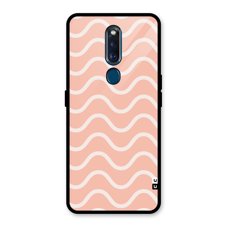 Pastel Peach Waves Glass Back Case for Oppo F11 Pro