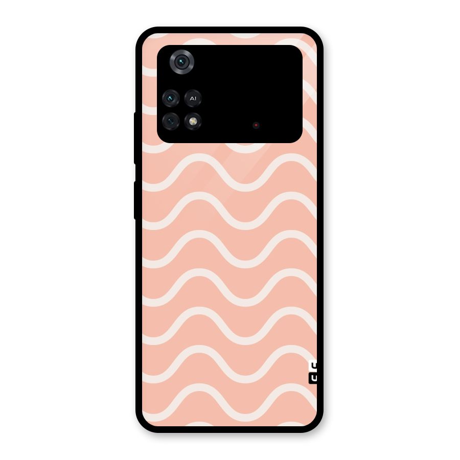 Pastel Peach Waves Glass Back Case for Poco M4 Pro 4G
