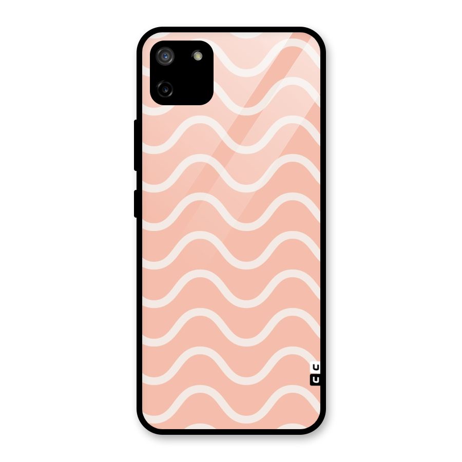 Pastel Peach Waves Glass Back Case for Realme C11