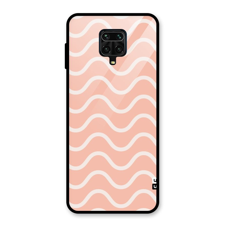 Pastel Peach Waves Glass Back Case for Redmi Note 9 Pro