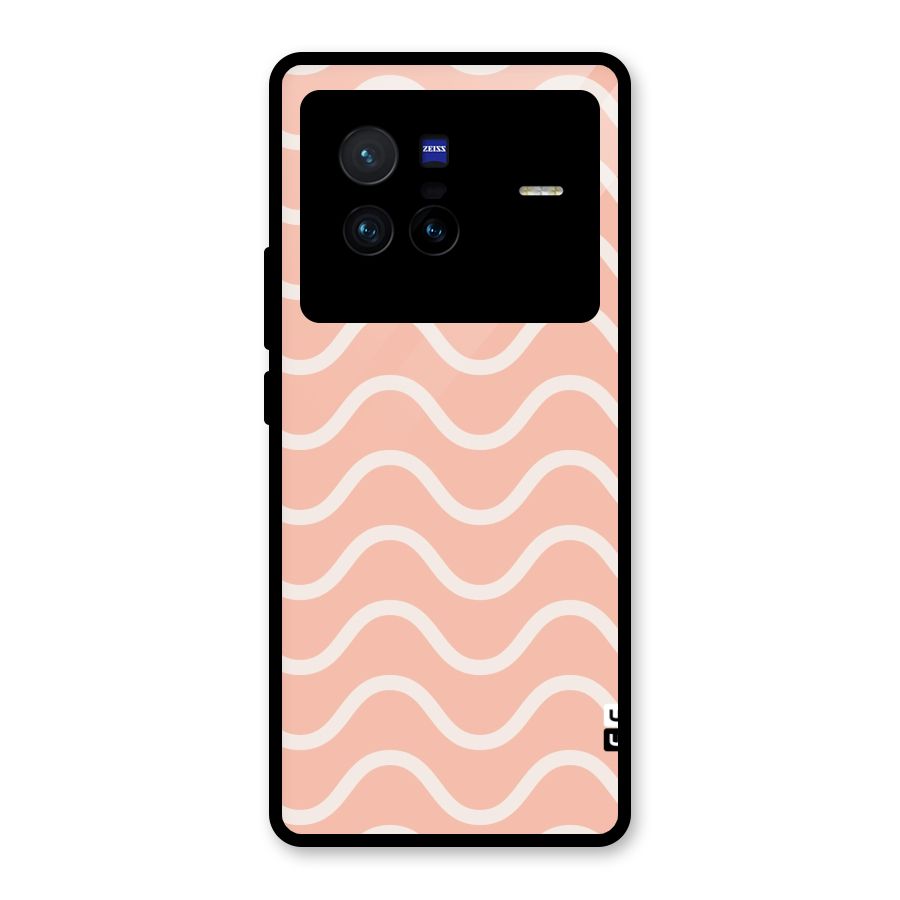 Pastel Peach Waves Glass Back Case for Vivo X80