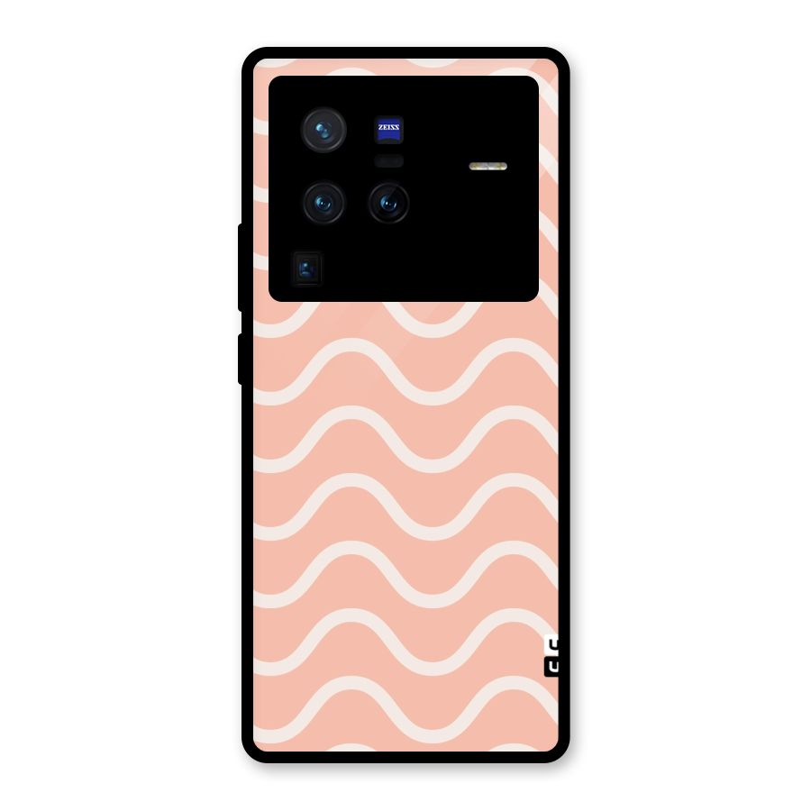 Pastel Peach Waves Glass Back Case for Vivo X80 Pro