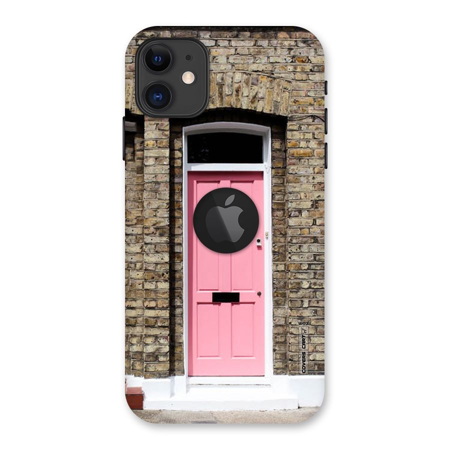 Pastel Pink Door Back Case for iPhone 11 Logo Cut
