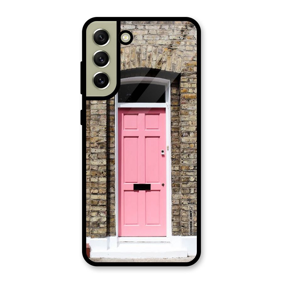 Pastel Pink Door Glass Back Case for Galaxy S21 FE 5G