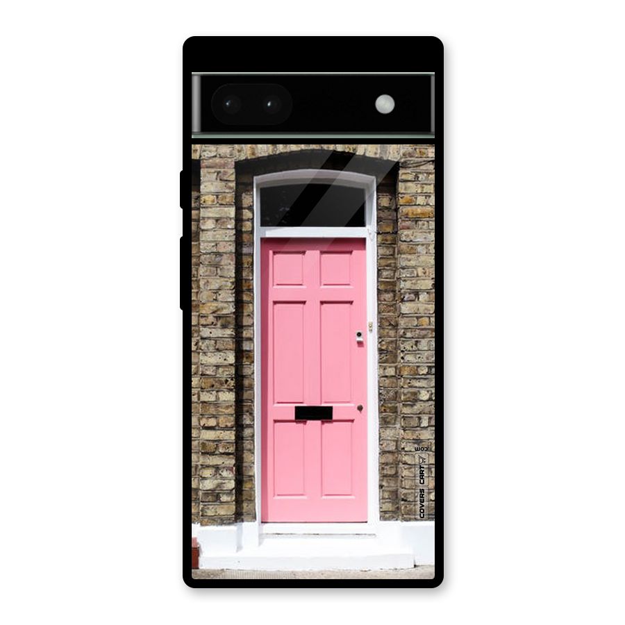 Pastel Pink Door Glass Back Case for Google Pixel 6a