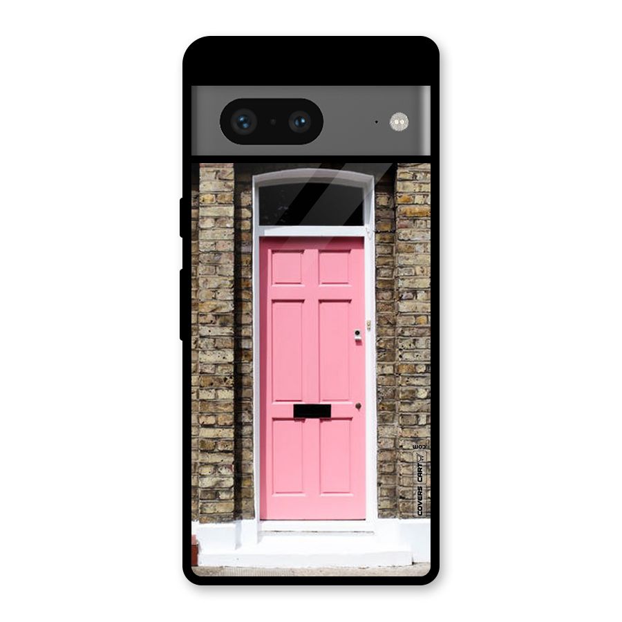 Pastel Pink Door Glass Back Case for Google Pixel 7