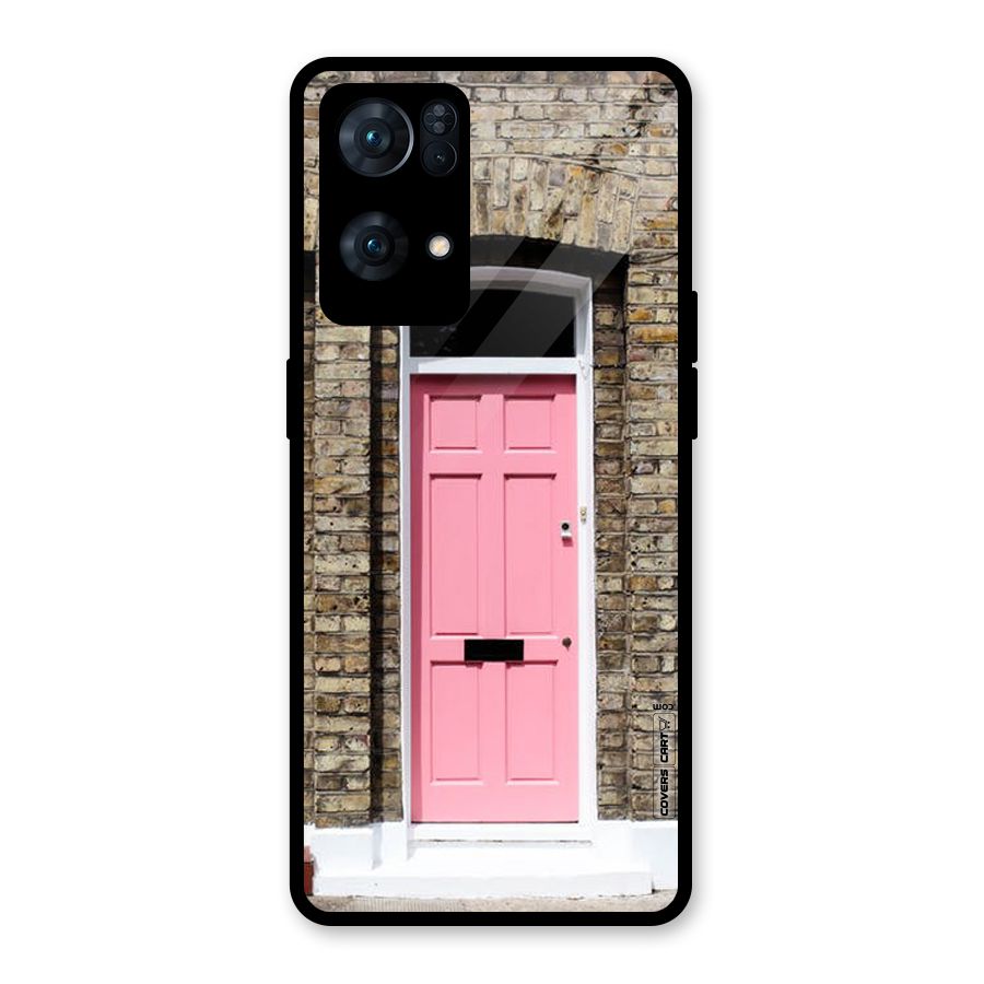 Pastel Pink Door Glass Back Case for Oppo Reno7 Pro 5G