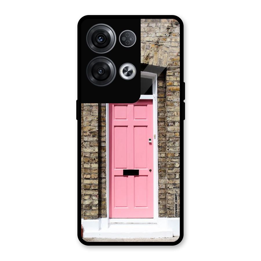 Pastel Pink Door Glass Back Case for Oppo Reno8 Pro 5G