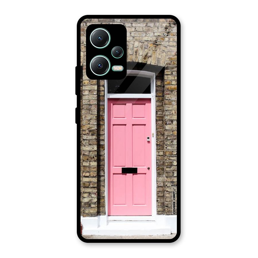 Pastel Pink Door Glass Back Case for Redmi Note 12 5G