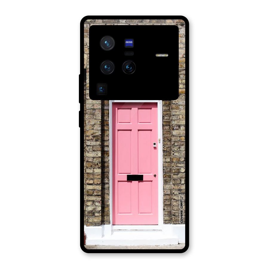 Pastel Pink Door Glass Back Case for Vivo X80 Pro