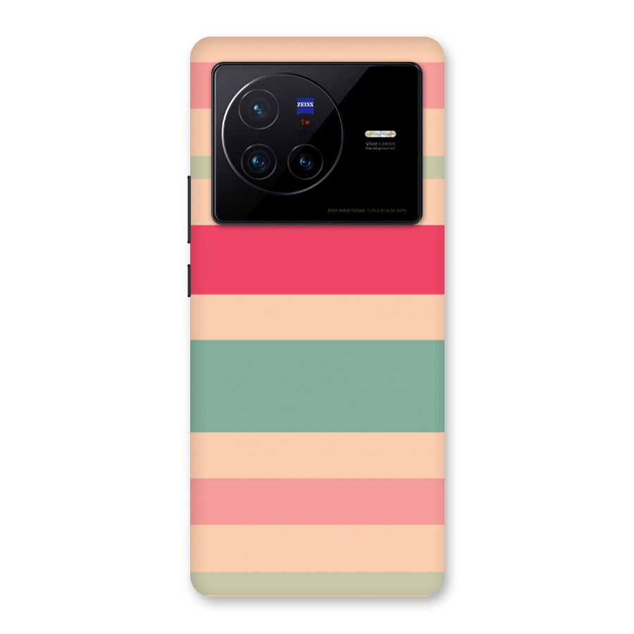 Pastel Stripes Vintage Back Case for Vivo X80