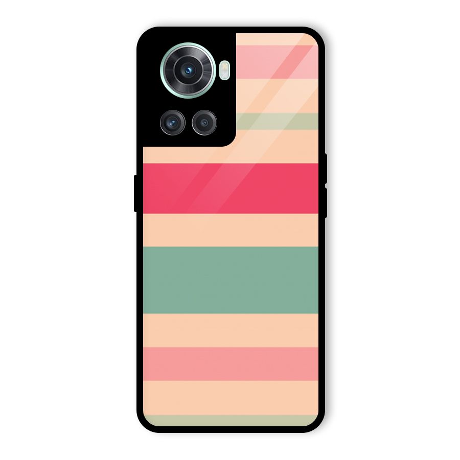 Pastel Stripes Vintage Glass Back Case for OnePlus 10R