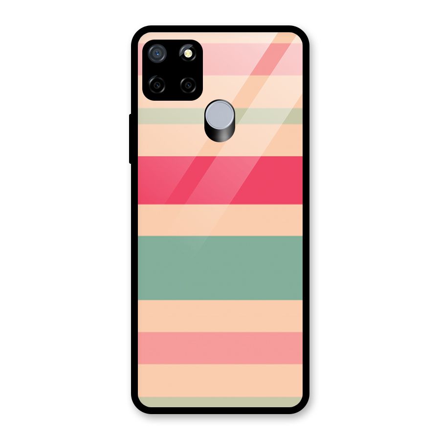 Pastel Stripes Vintage Glass Back Case for Realme C12